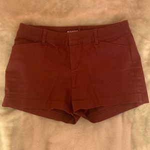burgundy shorts